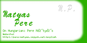 matyas pere business card